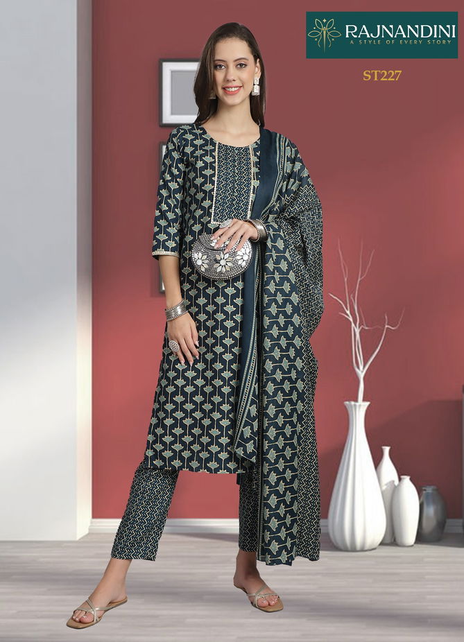 Dunki By Rajnandini Cotton Slub Printed Kurti With Bottom Dupatta Wholesalers In Delhi
